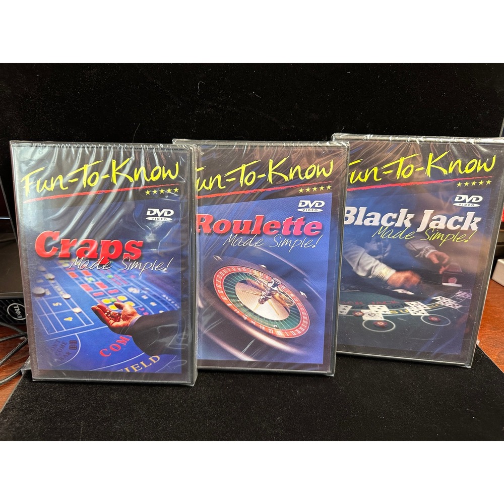 3-set Fun-To-Know Casino DVD Black Jack, Roulette, Craps Made Simple New Sealed